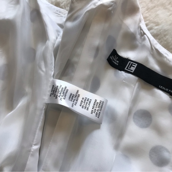 Leslie Fay White Black Polka Dot Sleeveless Dress - Picture 7 of 7